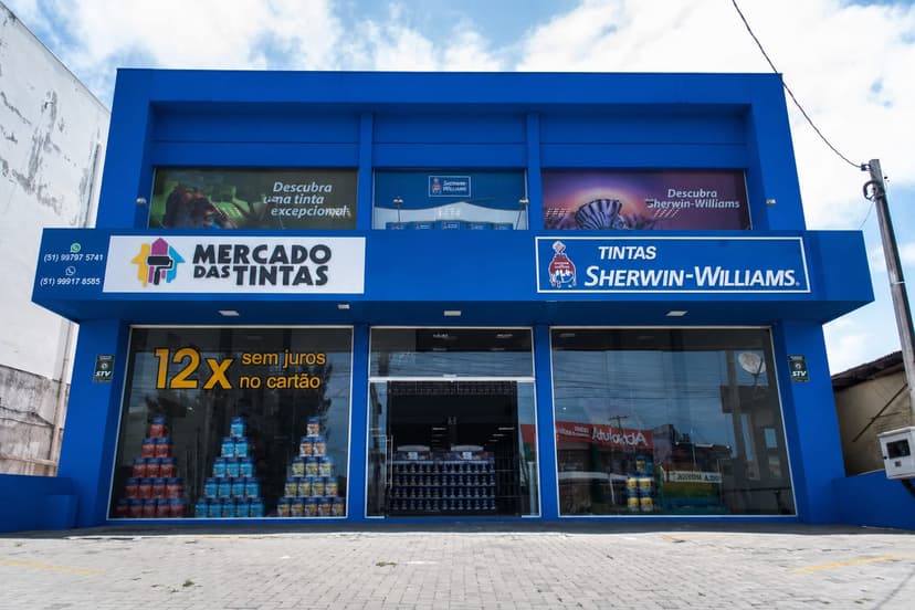 Fachada da loja Mercado das Tintas em Capão da Canoa, bairro Santa Luzia