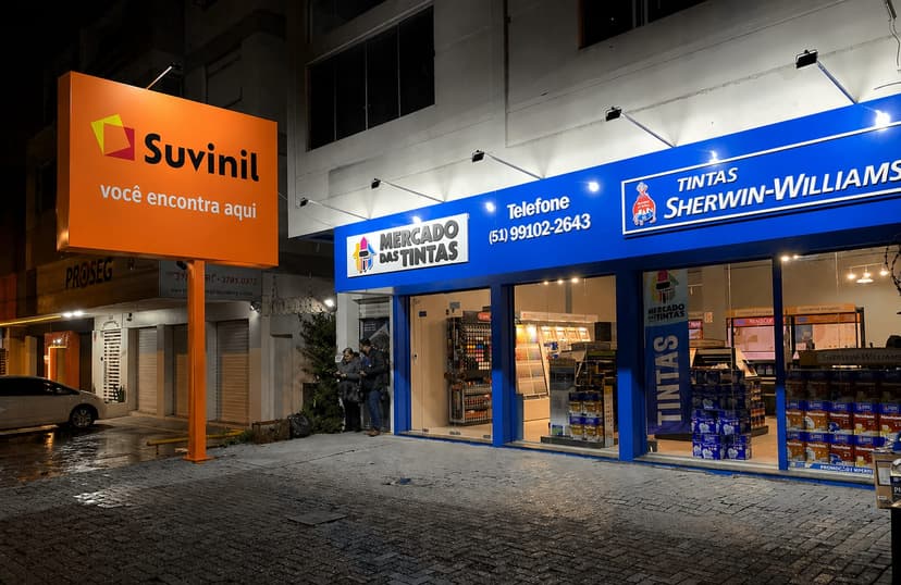 Fachada da loja Mercado das Tintas em Novo Hamburgo, bairro Ideal