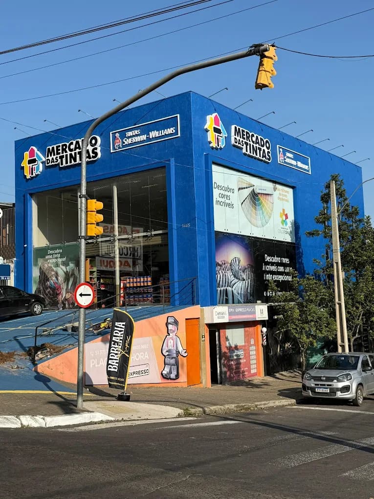 Fachada da loja Mercado das Tintas em Porto Alegre, bairro Cristal e Cavalhada